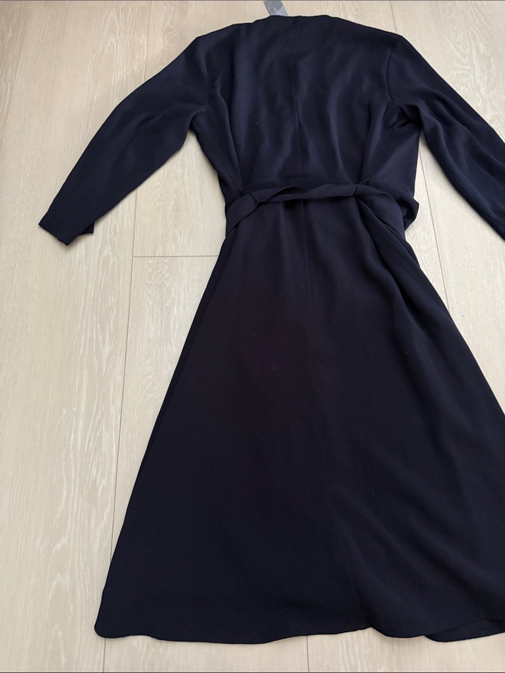 J. Crew Navy Belted Wrap-Style Midi Dress - Picture 9 of 10